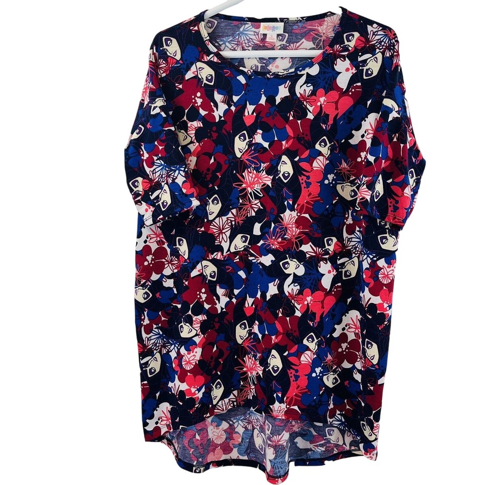 Womens S Lularoe Maleficent Simply Comfortable Shirt Disney Allover Print Hi-Low